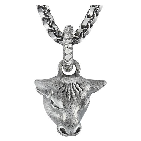 bull necklace gucci|sterling silver bull necklace.